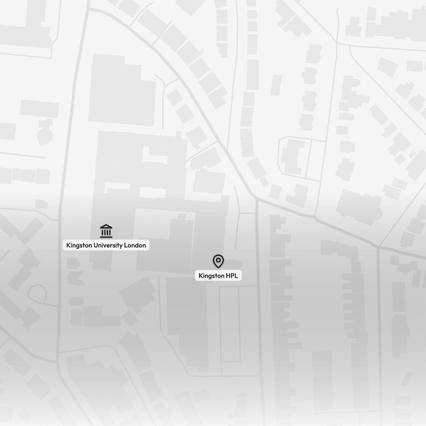 Map showing Kingston Human Performance Lab at Kingston University London